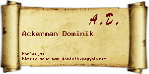 Ackerman Dominik névjegykártya