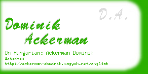 dominik ackerman business card